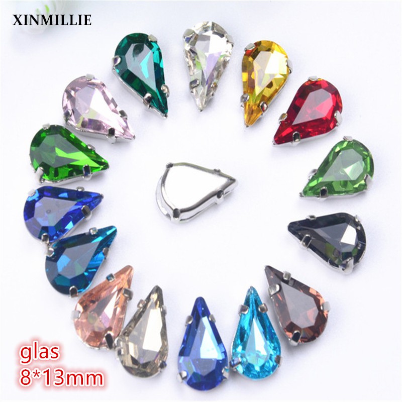 30PCS Loose Beads 8*13mm Teardrop Clear Crystal Rhinestone Wedding Dress  Decorative Sewing With Claw Setting Jewelry DIY | Shopee Malaysia