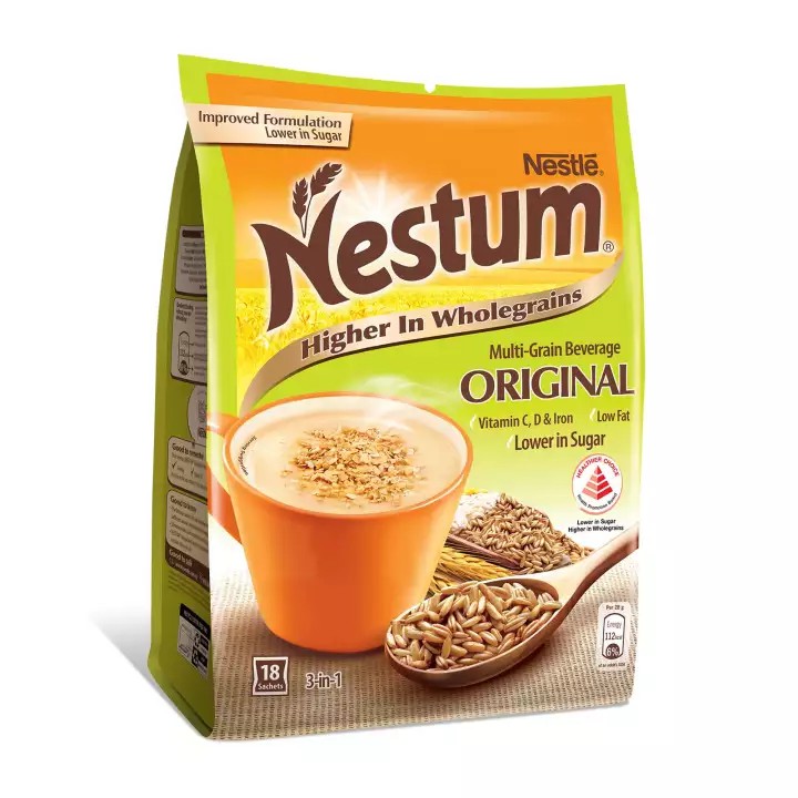 Nestle Nestum Original 3 in 1 Less Sugar Instant Cereal Milk Drink Oat ...