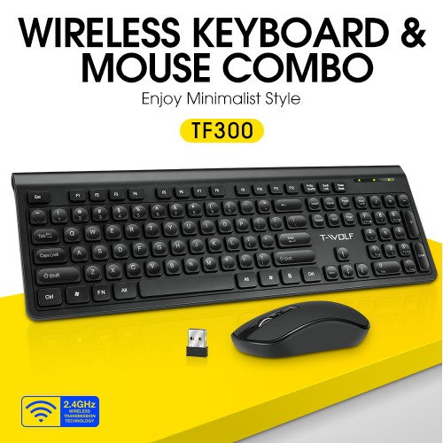 T wolf tf100 tf300 tf770 tf330 wireless keyboard and mouse set laptop