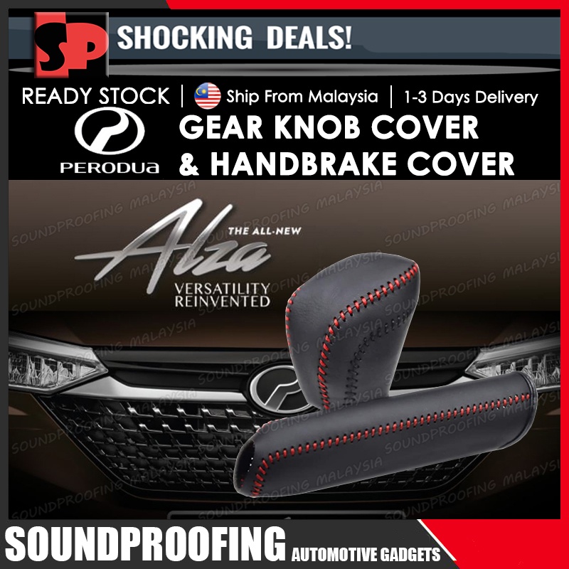 Perodua Alza 2022 AV/H/X Genuine Leather Gear Knob Cover & Handbrake