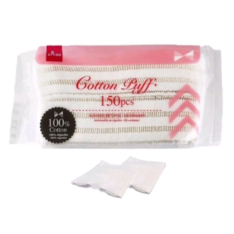 Daiso Cotton Puff / pad 150 pcs 100 original cotton Shopee Malaysia