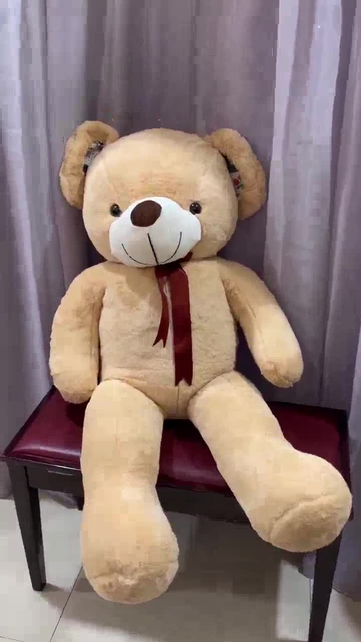 [READY STOCK] 110CM GOLDEN LIGHT BROWN GIANT TEDDY BEAR RIBBON BOW ...