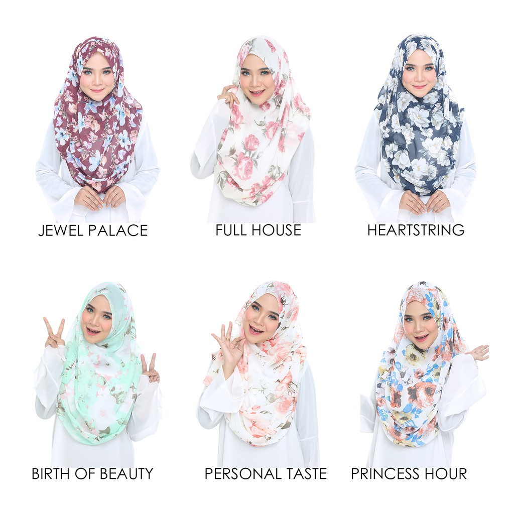 SOPHIA Basic Long Shawl Panjang [ Chiffon Printed] [2M X 0.7M] [Ready ...