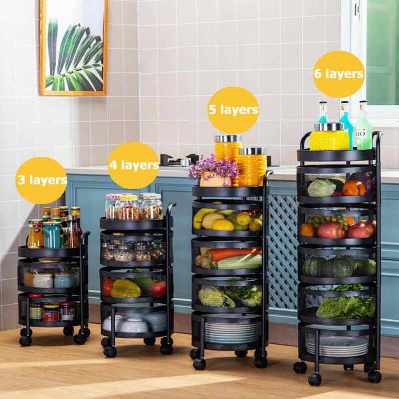 (READY STOCK) Stainless Steel Rak Dapur Kitchen Rotating Rack Vegetable ...