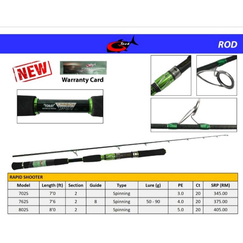 G-TECH SIGNATURE RAPID SHOOTER ( Spining Rod ) | Shopee Malaysia