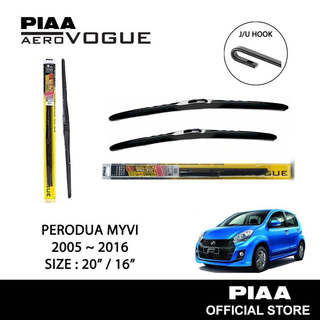 PIAA Aero Vogue Front Silicone Wiper For Perodua Myvi (20" & 16 ...