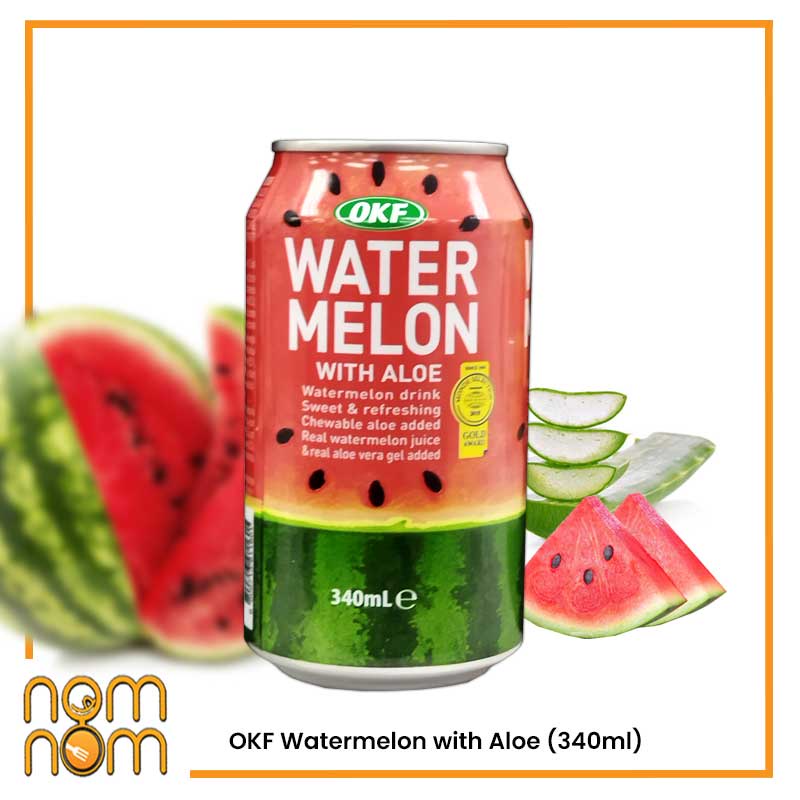 LIMITED EDITION [Halal] OKF Watermelon with Aloe 340ml Nomnomallday |  Shopee Malaysia