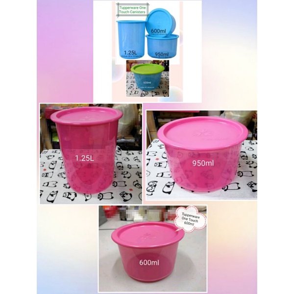 Tupperware One Touch Plastic Canister, 950ml 