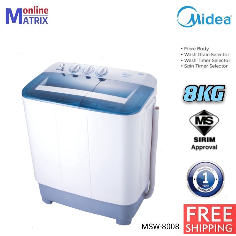 Midea Semi Auto 8KG MSW-8008P | Shopee Malaysia