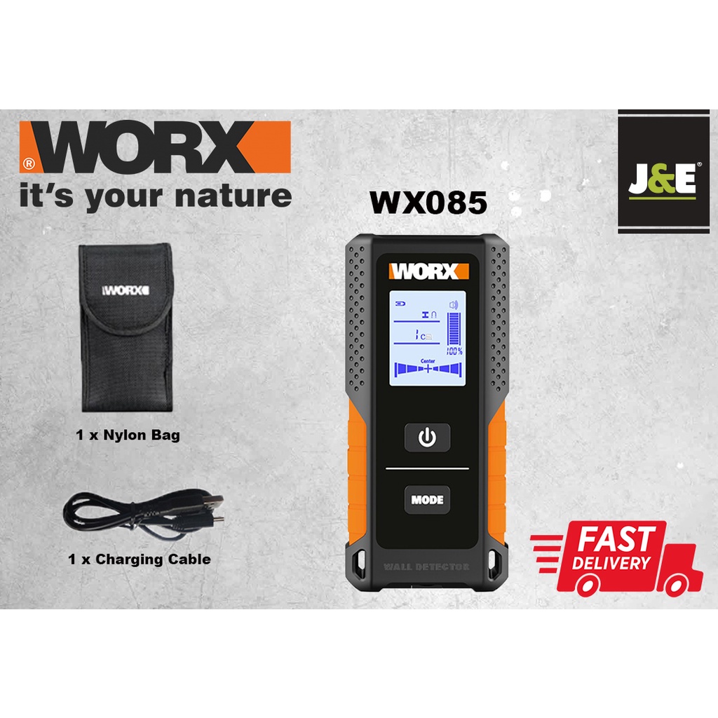 Worx WX085 Multifunctional Wall Detector Metal Wood AC Cable 3in1