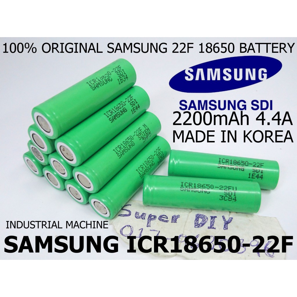 Samsung ICR 18650 22F 3.7V 2200mAh 4.4A Rechargeable Li-ion Battery ...