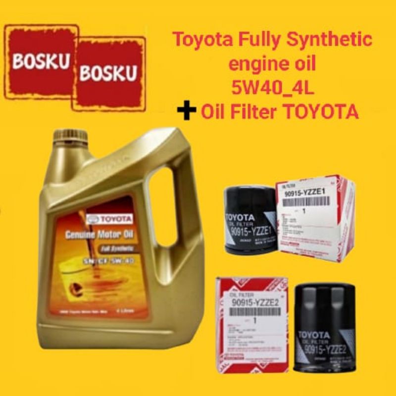 Toyota Fully Synthetic SN/CF 5W40 Genuine Engine oil + FREE Toyota Oil