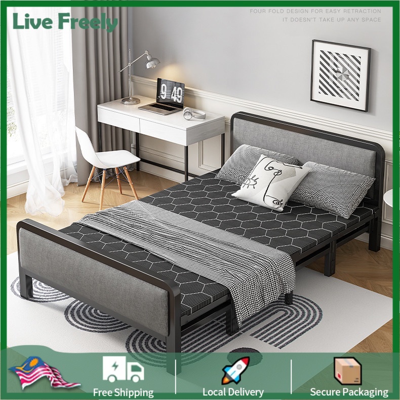 💖Ready Stock💖Foldable Bed Frame / Katil Lipat / Single Portable Bed ...