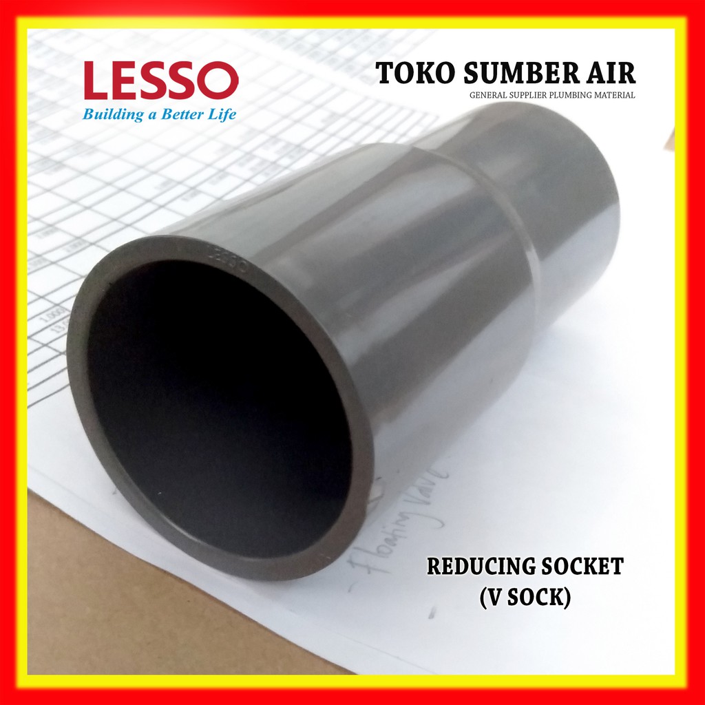 Pvc REDUCING SOCKET 1 1/2 x 3/4 INCHi - V SOCK - BRAND LESSO | Shopee ...