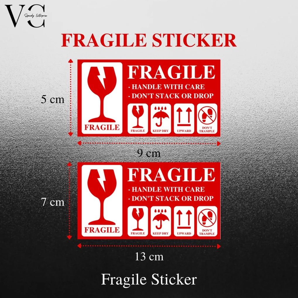 Fragile Sticker Label Live Fish Live Plant Fresh Food Frozen Food 9cm ...