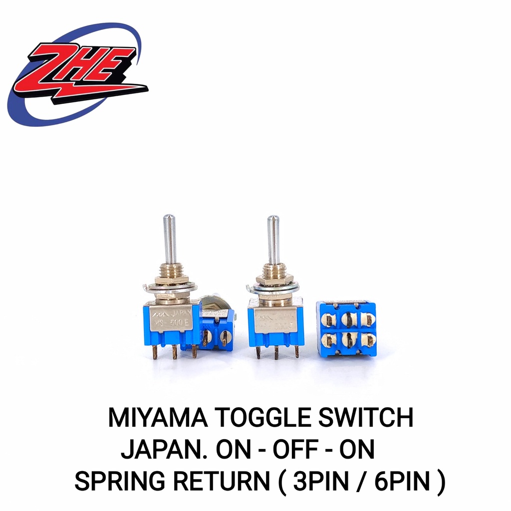 (3 Or 6 Pin) MIYAMA (MS-500EB/MS500JB) Spring Return Mini Toggle Switch ...