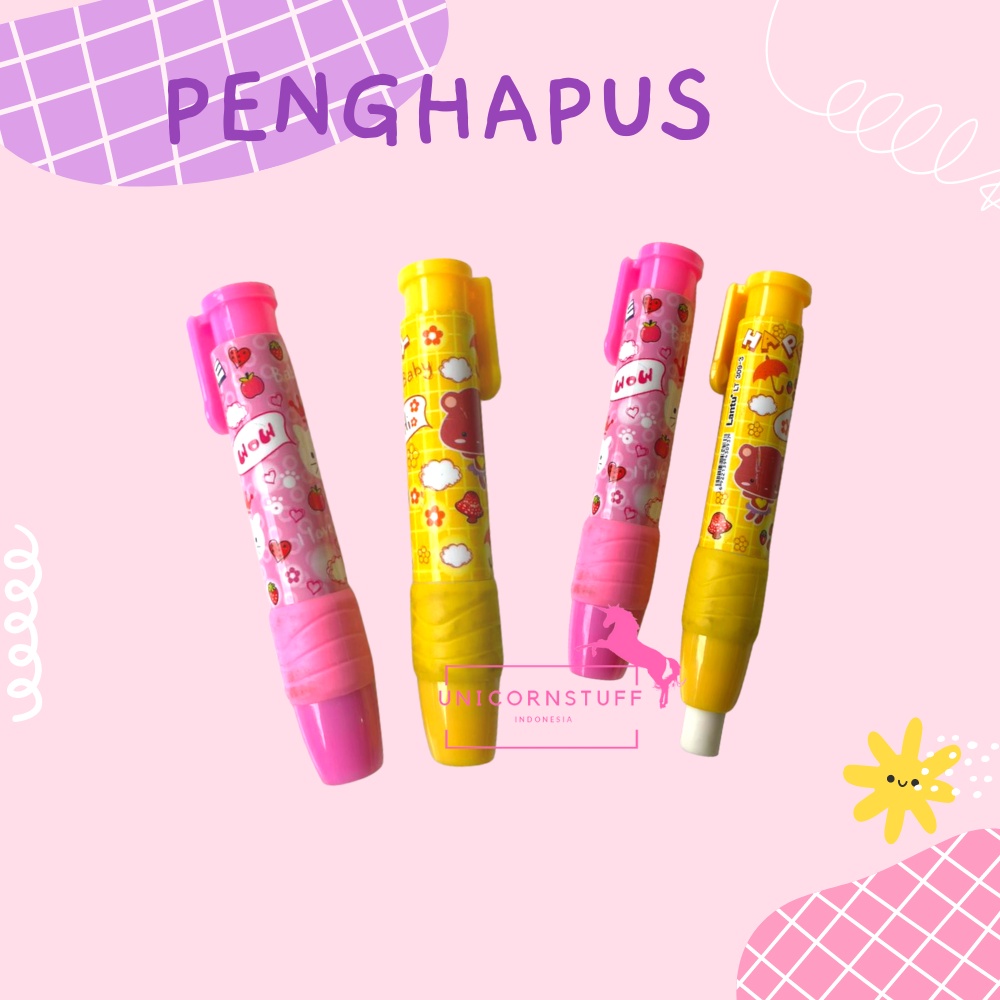 Mechanical Pencil Eraser Cute Children School Girls Character Shopee