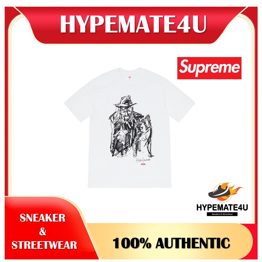 Supreme X Yohji Yamamoto - Scribble Portrait Tee | Shopee Malaysia