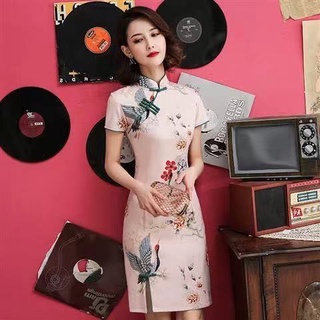 New Style Summer Improved Chiffon Cheongsam Women' Elegant Chinese