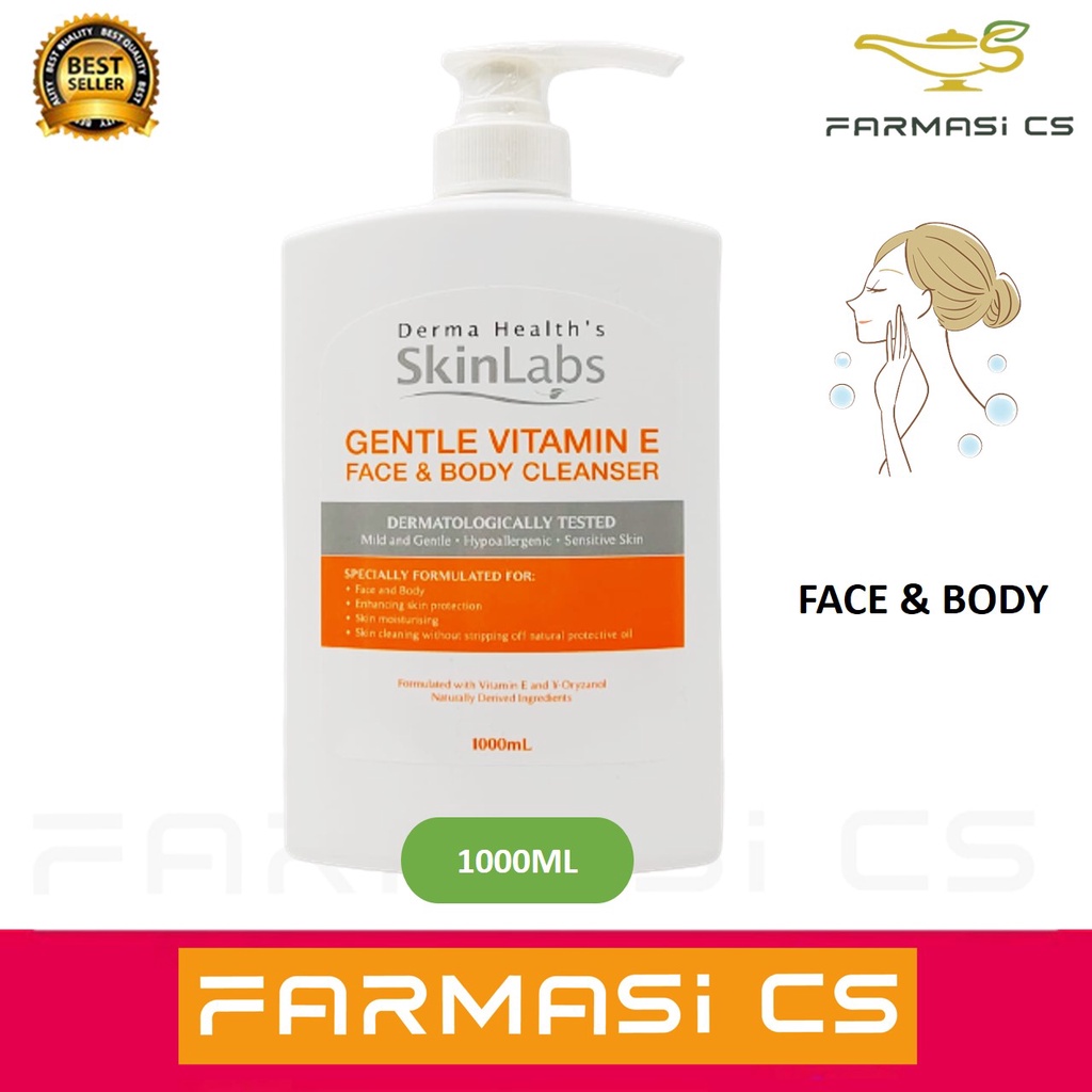 SkinLabs Gentle Vitamin E Face & Body Cleanser 1000ml EXP:09/2026 ...