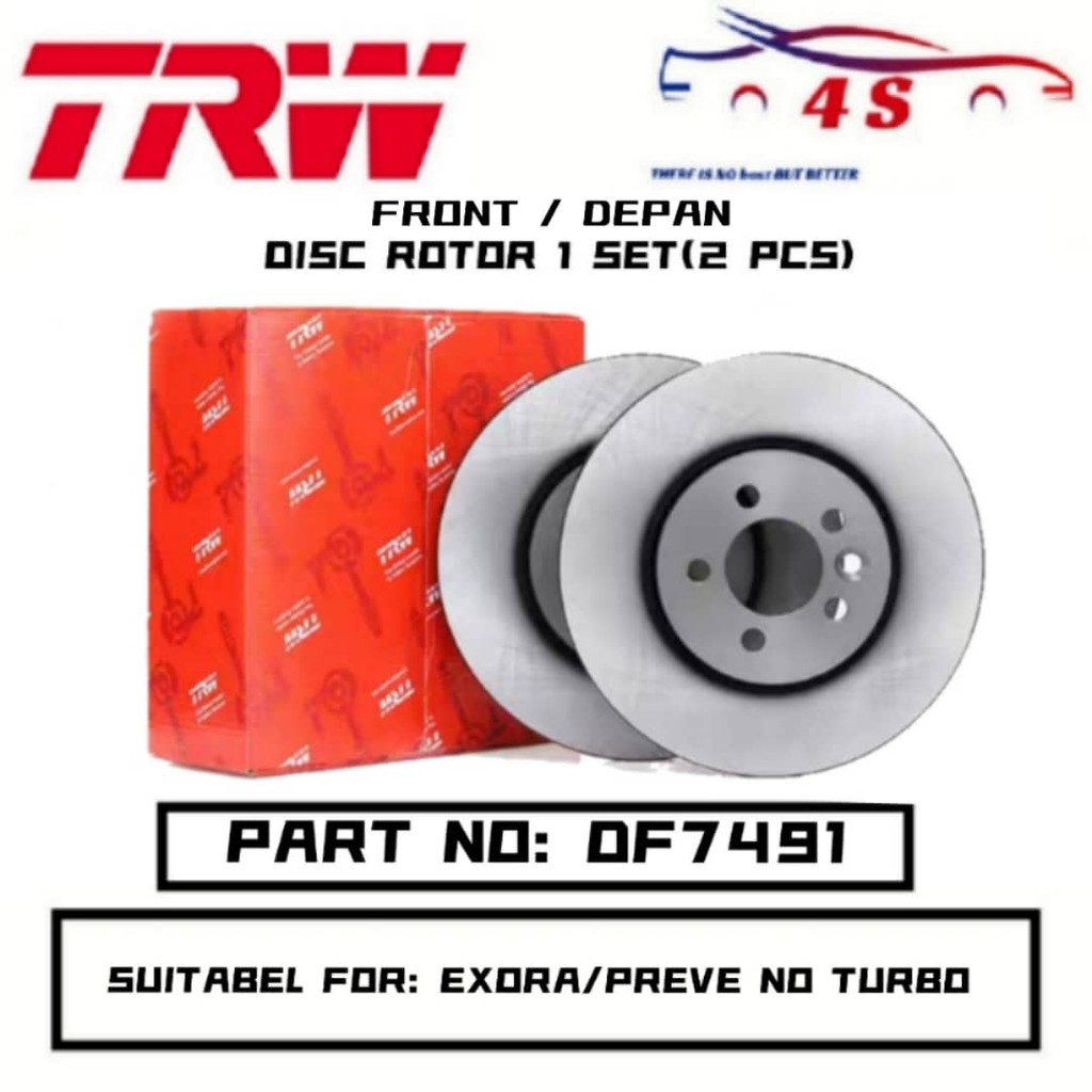 TRW - Proton Exora Non-turbo / Preve / Suprima Front Disc Rotor 1 Pair ...