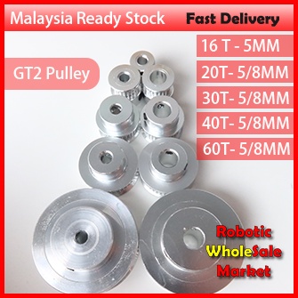 GT2 Timing Belt 16/20/30/40/60 Teeth Pulley 5mm&8mm Bore / Hole CNC 3D Printer 2GT