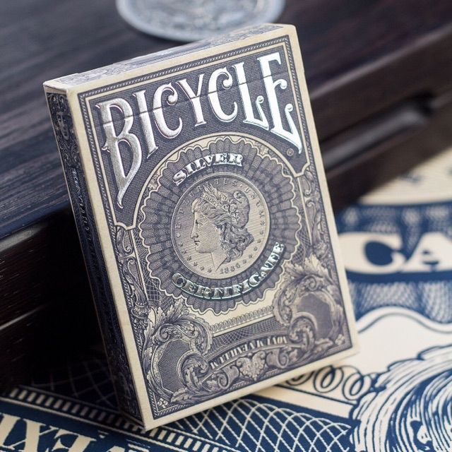 Bicycle federal 52 silver certificate playing cards deck limited