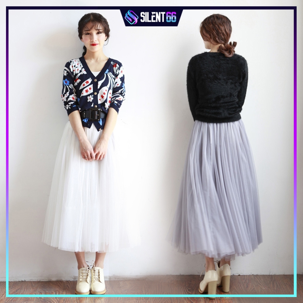READY STOCK SKIRT Elastic High Waist Long Mesh Skirt Women s PRINCESS Shopee Malaysia
