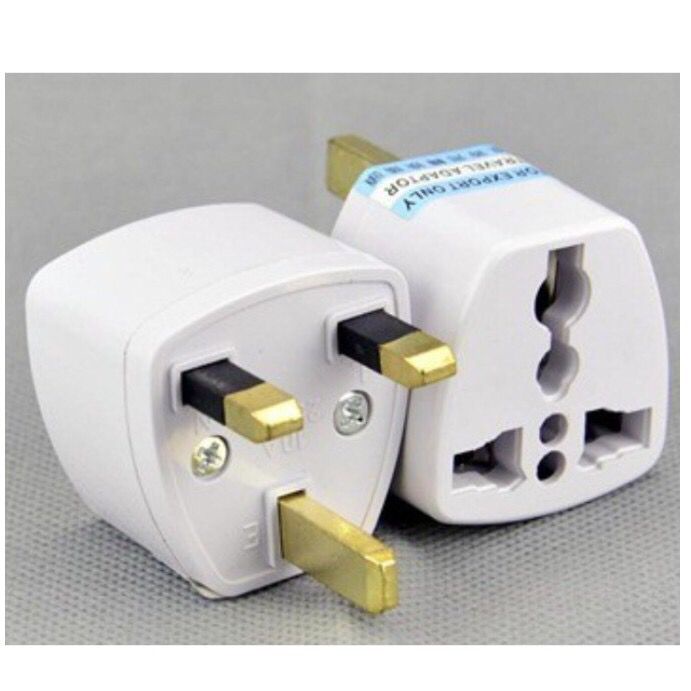 3 Pin Plug Adapter UK Universal 2 & 3 Pin Multi Plug International