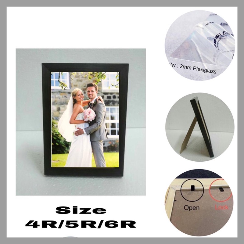 Fiber frame photo ( 4r / 5r / 6r) 4x6 / 5x7 / 6x8 / 6x9 with plexiglass