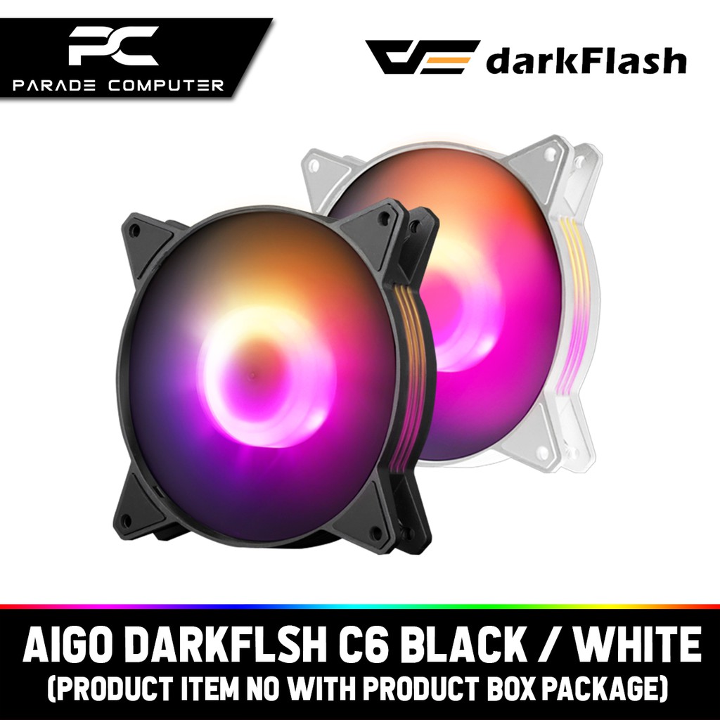 Aigo DarkFlash C6 120MM Black / White #PC Casing Fan# | Shopee Malaysia