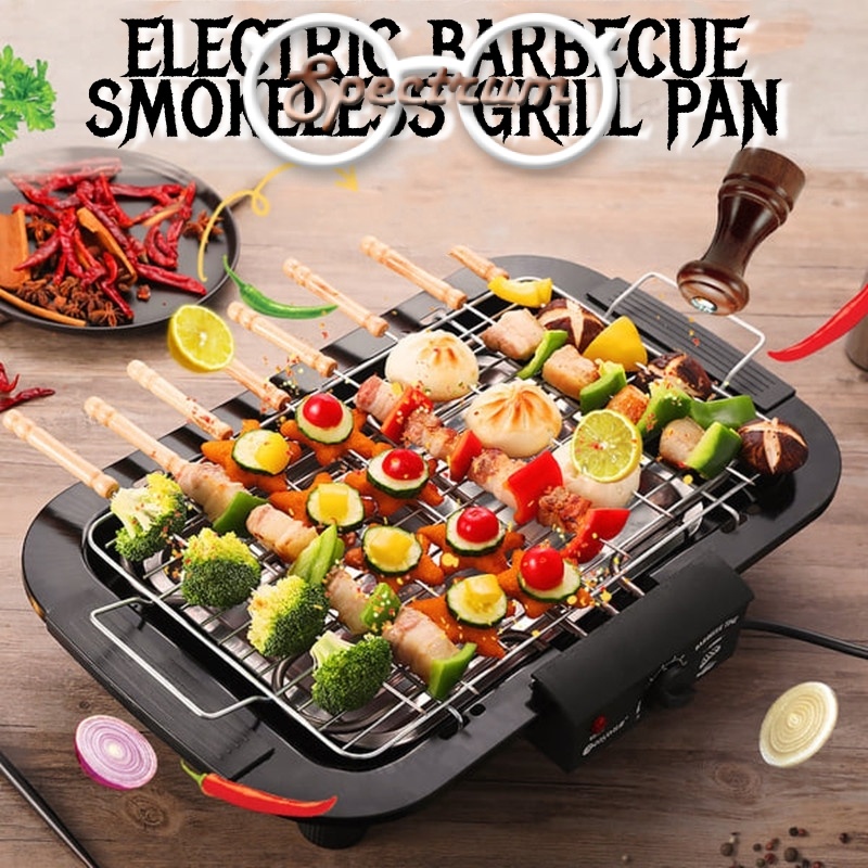 Electric Barbecue BBQ Grill & Steamboat Hot Pot Pan Electric Smokeless ...