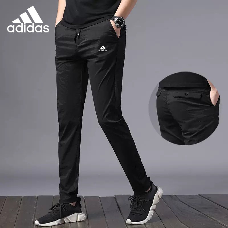 Adidas Men Casual Long Sports Pants Chinos Elastic Cotton Black Gray Ready Stock Malaysia Shopee Malaysia