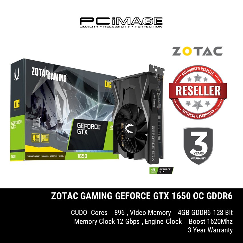 ZOTAC GAMING GEFORCE GTX 1650 OC 4GB DDR6 ZT T16520F 10L Shopee Malaysia