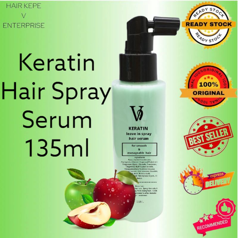 V9 Keratin Hair Spray Serum 135ml /Keratin Leave In Treatment Spray ...