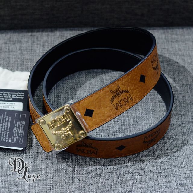 100 Authentic MCM Visetos 3D Logo Belt Male Female Shopee Malaysia