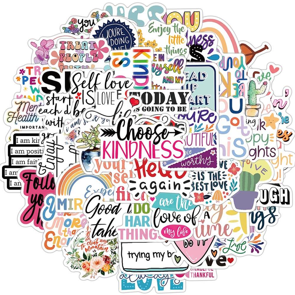 [large sticker]52Pcs inspirational English slogans Stickers Quotes ...