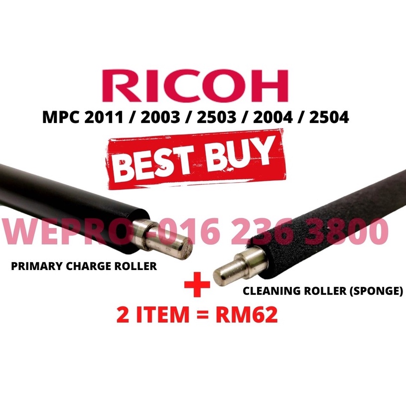 ISSCX PCR Main Charge Roller – For Ricoh MPC2003, MPC2011, MPC2503 Copiers-902510