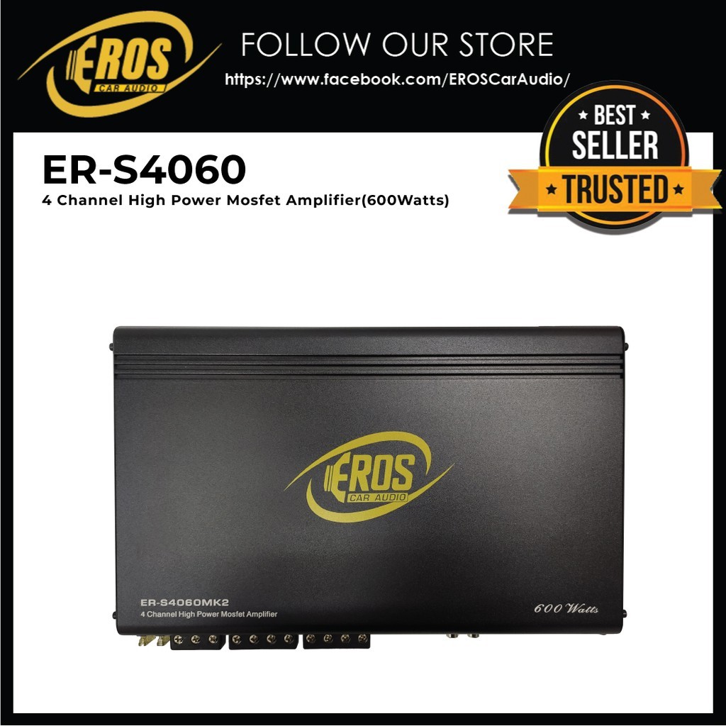 EROS 4 CHANNEL HIGH POWER MOSFET AMPLIFIER FOR CAR (600watts) | Shopee ...