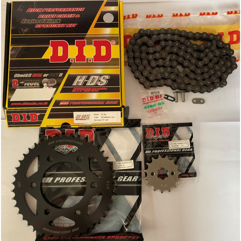 Yamaha Y15 Ysuku FZ150 DID HD Heavy Duty Set Sprocket and Chain Kit 100