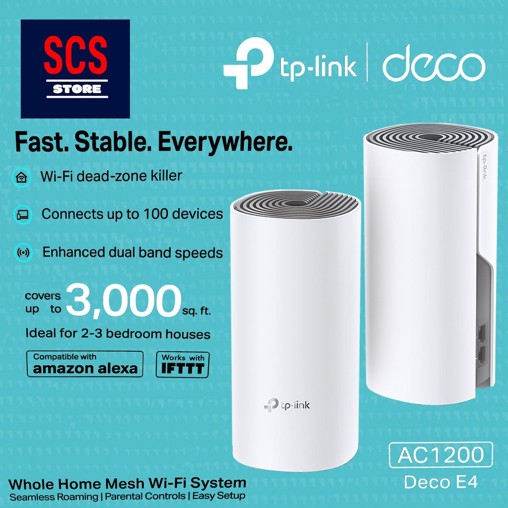 Deco E4, AC1200 Whole Home Mesh Wi-Fi System