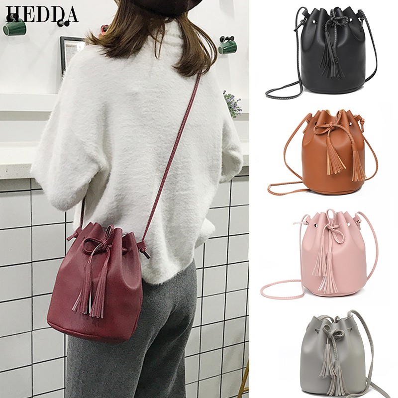 ReadyStockInMalay Women Bag Bucket Sling bag Tassel Bag Shoulder Bag Beg Crossbody Bag Korean Bag Shopee Malaysia