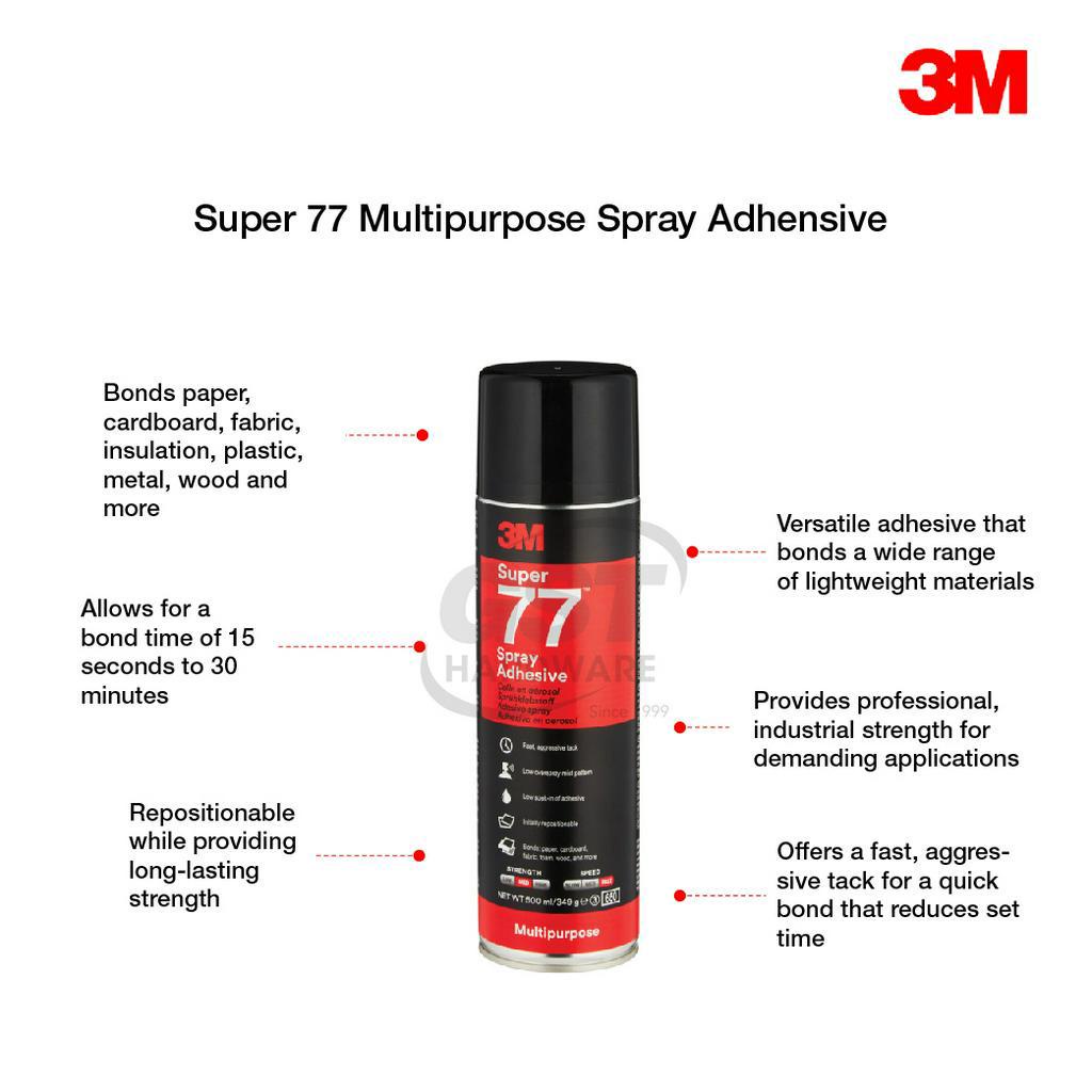 3M Super 77 Multi Purpose Spray Adhesive Aerosol Spray Glue Strong Bond