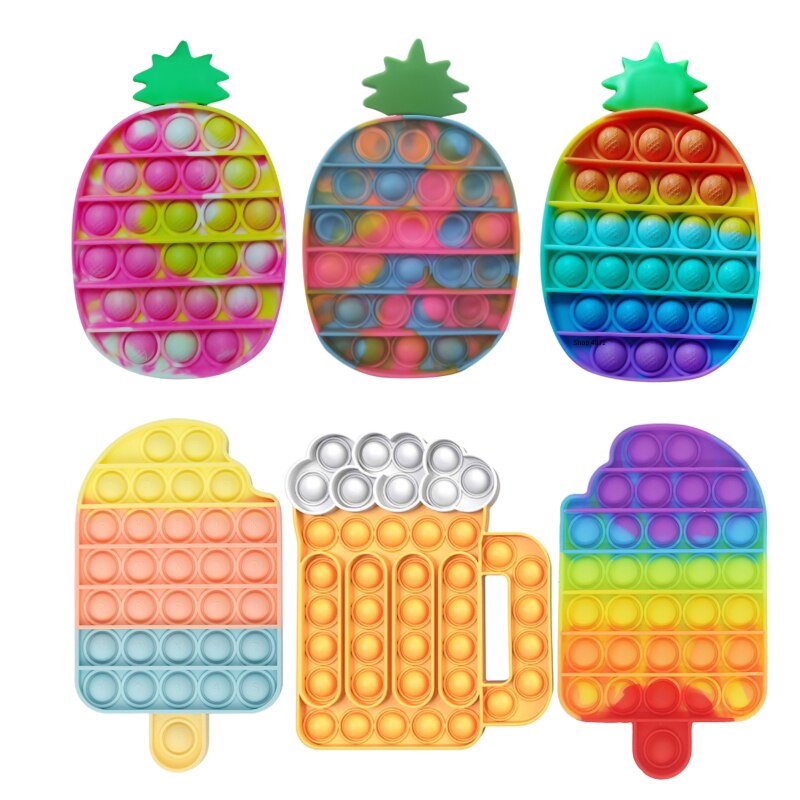 Pineapple Rainbow Pop Bubbles Fidget Toy Its Anti Stress Relief Toy For ...