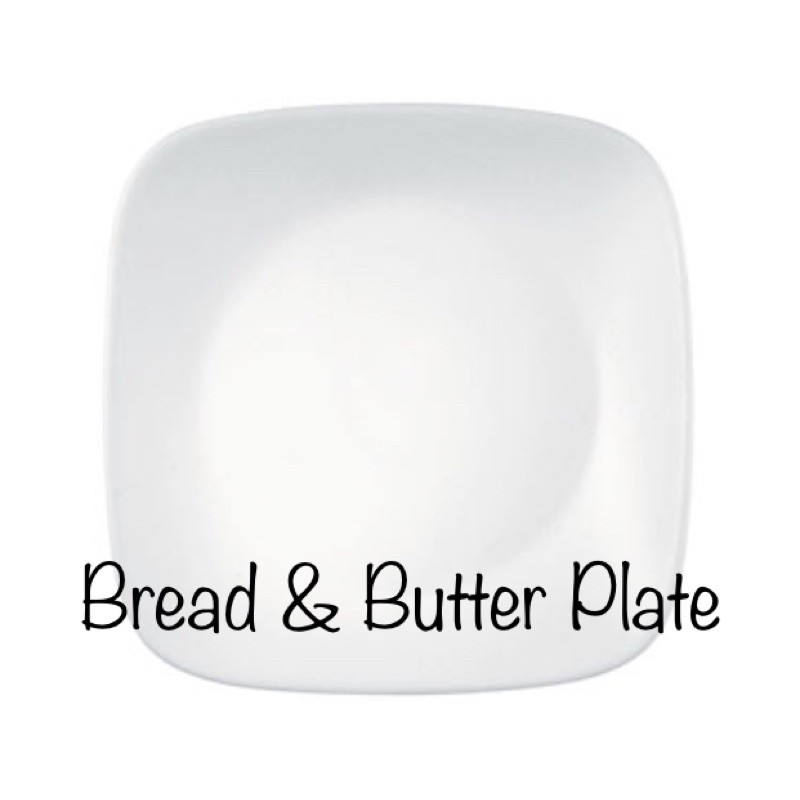 EIS Corelle Loose Winter Frost White Square (Dinner Plate/ Luncheon Plate/ Bread Plate/ Serving Bowl/ Bowl/ Fish Plate)