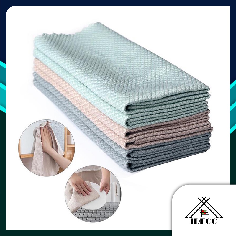iDECO™ 24cm Fish Scale Wipe Cloth Cleaning Cloth Home Washing Dish