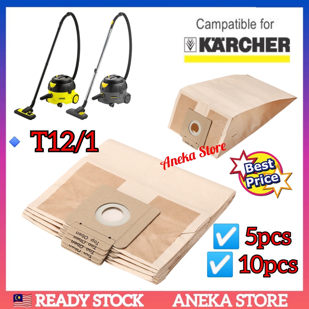 thumbnail image 2 of 20-Pack Hoover T7/1 T9/1 T10/1 T12/1 Vacuum Cleaner Dust Bags - Compatible With Karcher 2 of 4