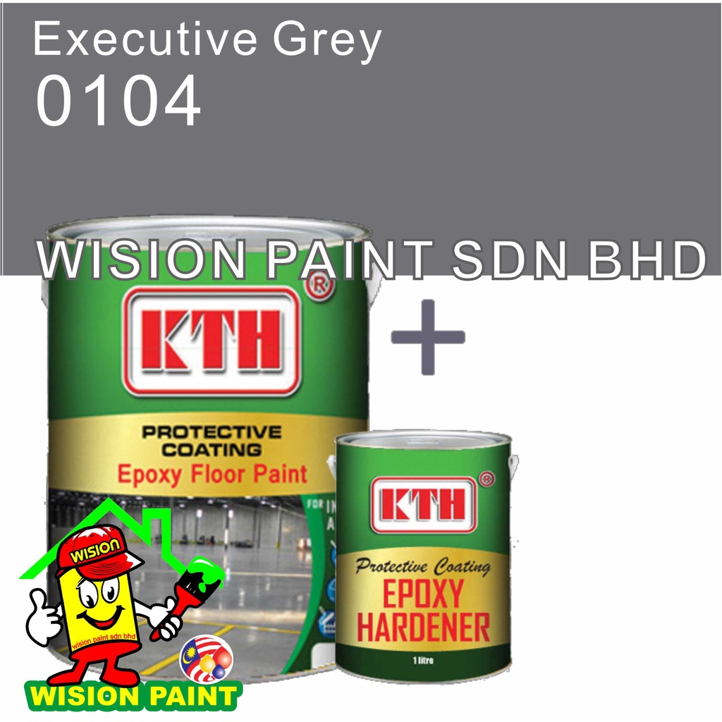0104 EXECUTIVE GREY ( 5 LITER ) 5L KTH Epoxy floor paint / expoxy floor