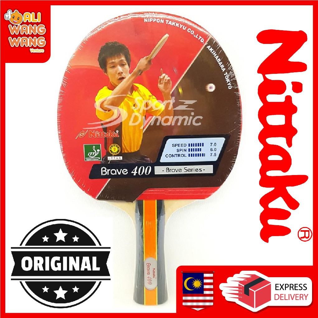 Nittaku Brave 400 Table Tennis Ping Pong Bat ITTF Approved 100% ...