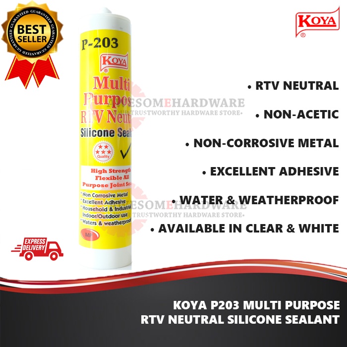 (NEUTRAL) KOYA P203 RTV NEUTRAL SILICONE SEALANT GLUE NON ACETIC WHITE ...